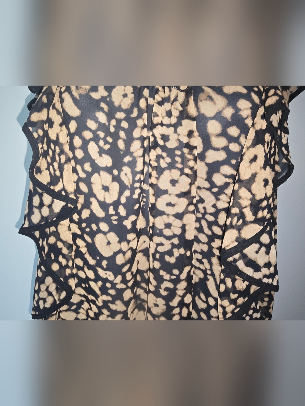 Express Womens Top Medium Black Brown Sleeveless Scoop Neck Career Blouse Size S - Picture 5 of 9